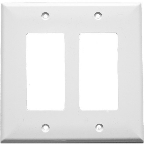 Morris Products 81771 Lexan Wall Plates 2 Gang Midsize Decorative/GFCI White