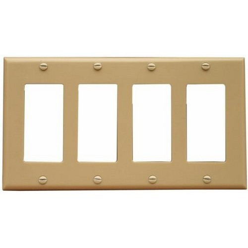 Morris Products 81778 Lexan Wall Plates 4 Gang Midsize Decorative/GFCI Ivory