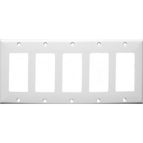 Morris Products 81781 Lexan Wall Plates 5 Gang Midsize Decorative/GFCI White