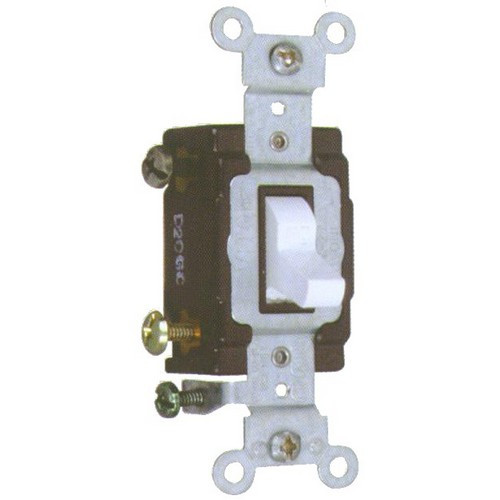 Morris Products 82021 Commercial Single Pole Toggle Switch White 20A-120/277V