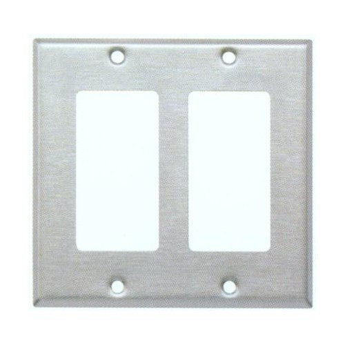 Morris Products 83120 430 Stainless Steel Wall Plates 2 Gang Decorative/GFCI