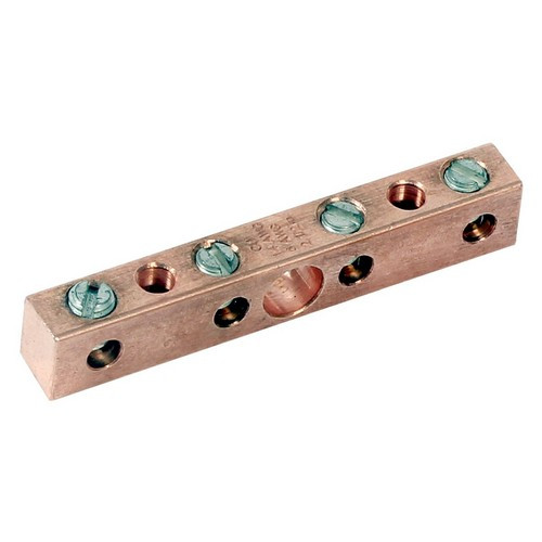 Morris Products 95190 6 Hole 4 Circuit Ground/Neutral Bars - Copper #14 - #6  4 Circuit