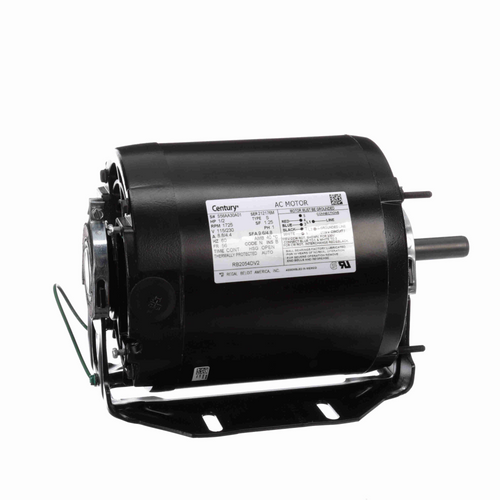 Century RB2054DV2 Fan and Blower Motor 1/2 HP 1 Ph 60 Hz 115/230 V 1800 RPM 56 Frame