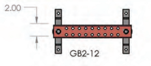 NavTech GB2-12 2"X12"X1/4" Copper Ground Bar