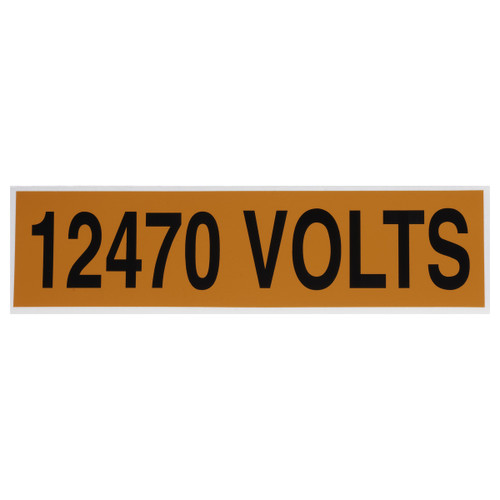 NSI VM-A-25 Voltage Marker Label, Large, 12470 Volts (1 Per Card), 9-In Wide X 2.25-In Tall