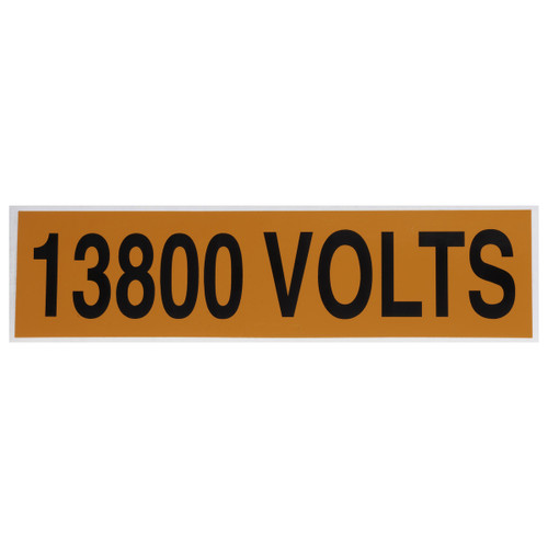 NSI VM-A-28 Voltage Marker Label, Large, 13800 Volts (1 Per Card), 9-In Wide X 2.25-In Tall