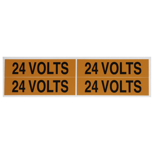 NSI VM-B-49 Voltage Marker Label, Medium, 24 Volts (4 Per Card), 4.5-In Wide X 1-In Tall