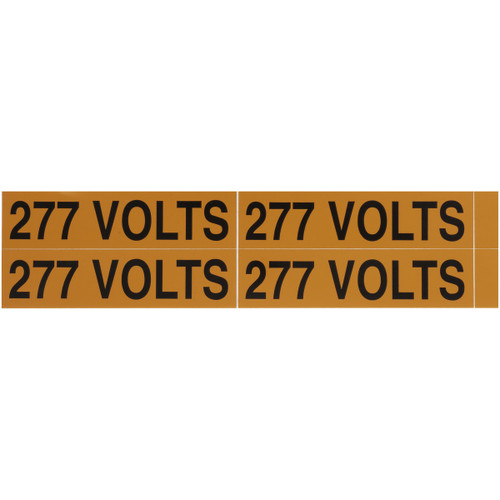 NSI VM-B-9 Voltage Marker Label, Medium, 277 Volts (4 Per Card), 4.5-In Wide X 1-In Tall
