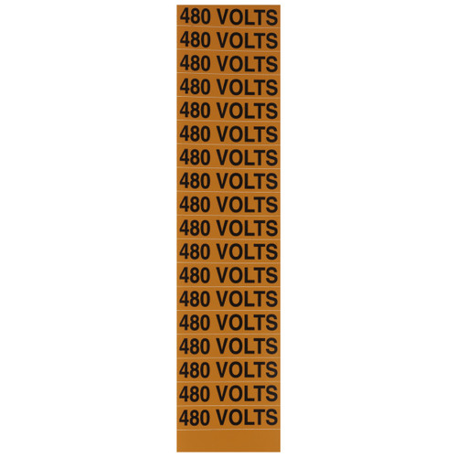 NSI VM-C-13 Voltage Marker Label, Small, 480 Volts (18 Per Card), 2.25-In Wide X 0.5-In Tall