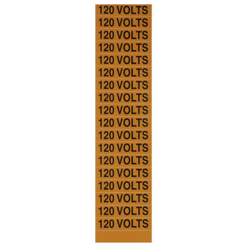 NSI VM-C-3 Voltage Marker Label, Small, 120 Volts (18 Per Card), 2.25-In Wide X 0.5-In Tall