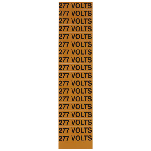 NSI VM-C-9 Voltage Marker Label, Small, 277 Volts (18 Per Card), 2.25-In Wide X 0.5-In Tall