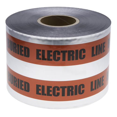 NSI ULTD-627 6" Red Detectable Underground Line Tape "Buried Electric Line Below"
