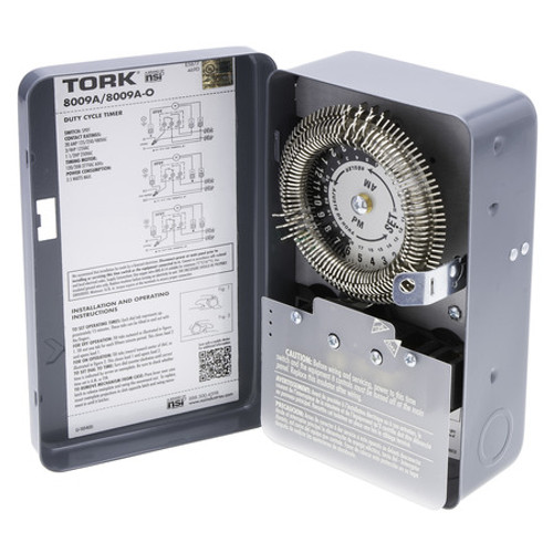 Tork 8009A 24-Hour Duty Cycle Mechanical Time Switch 20A 120/208-277V SPDT Tork 8009A 24-Hour Duty Cycle Mechanical Time Switch 20A 120/208-277V SPDT