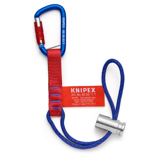 Knipex 00 50 13 T BKA Tool Tethering Adaptor Straps with Captive Eye Carabiner up to 13 lbs
