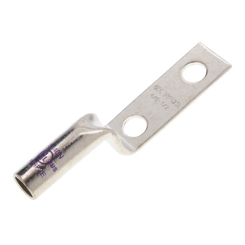 NSI SL40N 4/0 AWG 1/2” 2-Hole Copper Long Stacking Lug – Purple
