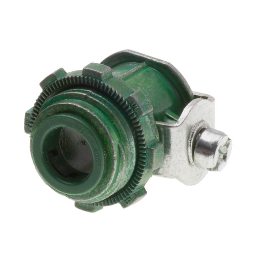 Bridgeport 570-GI 3/8" Green Ins Hcf Cable Conn, Box of 50