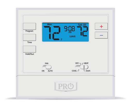 Pro1 T625-2 1 Heat 1 Cool Conventional 2 Heat 1 Cool Heat Pump Battery or Hardwire Programmable 7 Day or 5/1/1 Thermostat