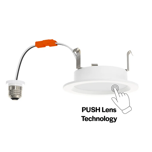 Halco 89231 LED Retrofit Slim Downlight 4" Baffle Trim 8W 700 Lumen CCT Select 27/30/35/40/50 Triac Dim 90CRI 120V 