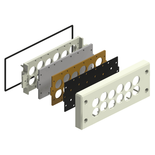 Remke BRM12-1 Cable Entry Plate Snap-fit, 12 holes .158 - .512, light gray