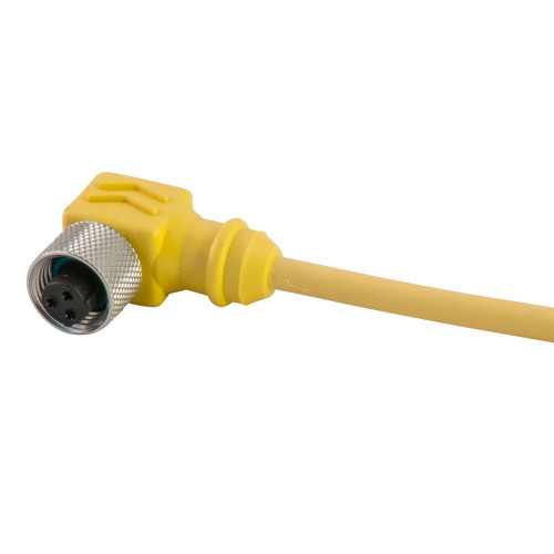 Remke 203C0120T1 Dual Key Micro-Link Plug Assembly, PVC, Female 90 deg, 3 pole, 12', 22 AWG, SS coupler