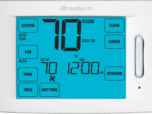 Braeburn 6100 Deluxe Touchscreen Universal Programmable Thermostat 7 Day 5-2 Day  1 Heat / 1 Cool