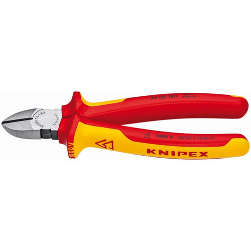 Knipex 70 08 180 SBA 7 1/4'' Diagonal Cutters-1,000V Insulated