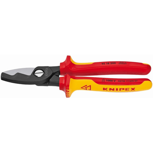 Knipex 95 18 200 SBA 8'' Cable Shears w/twin cutting edge-1,000V Insulated