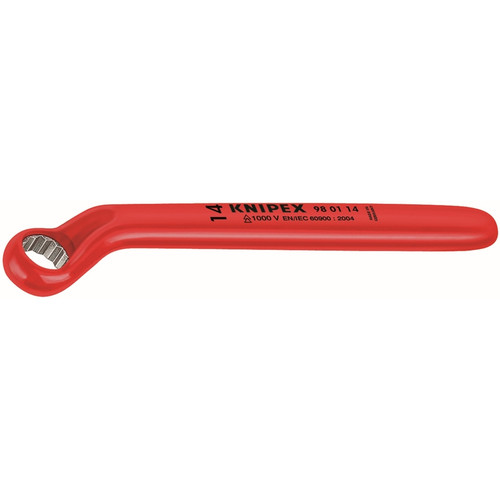 Knipex 98 01 14 7 1/4'' Offset Box Wrench-1,000V Insulated 14 mm