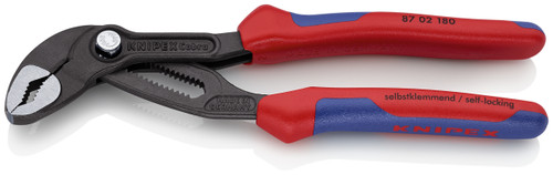 Knipex 87 02 180 7 1/4'' Cobra High-Tech Water Pump Pliers-Comfort Grip