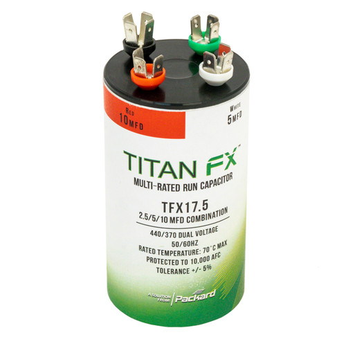 Packard TFX17.5 Titan FX 2.5/5/10 MFD 440/370 Volt Multi-Rated Run Capacitor
