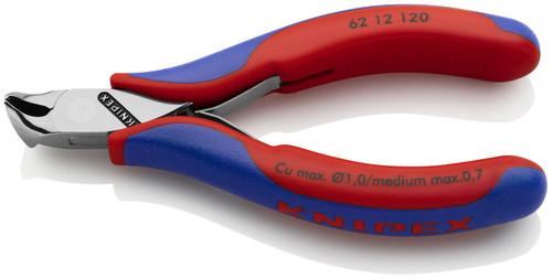 Knipex 62 12 120 4.75'' Electronics Oblique Cutters-Comfort Grip