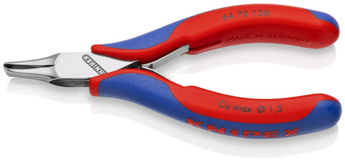 Knipex 64 72 120 4.75'' Electronics End Cutters-Comfort Grip