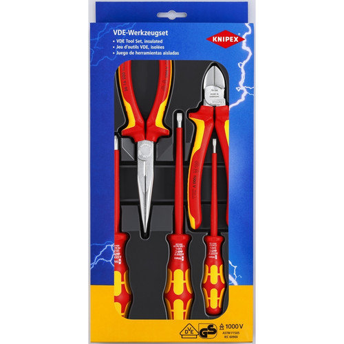 Knipex 00 20 13 5 Pc Insulated Set 2 Pliers, 3 Wera Screwdrivers