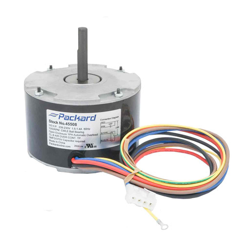 Packard 45508 1/5 HP 1050 RPM 2 Speed 208-230 Volt Motor Replaces ICP & Carrier HC37GZ005A