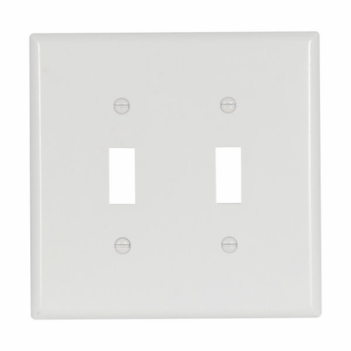 Eaton Wiring Devices 2039W Wallplate 2G Toggle Thermoset Mid WH