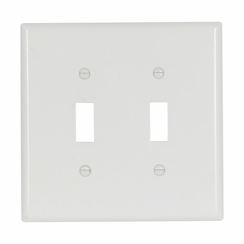 Eaton Wiring Devices 2039W-BOX Wallplate 2G Toggle Thermoset Mid WH