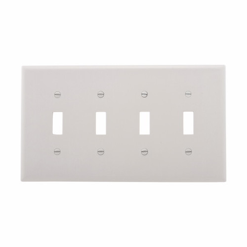 Eaton Wiring Devices 2054W-BOX Wallplate 4G Toggle Thermoset Mid WH