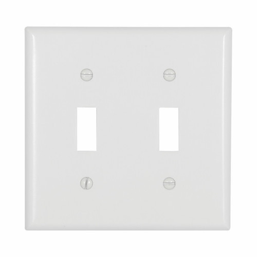 Eaton Wiring Devices 2139W-BOX Wallplate 2G Toggle Thermoset Std WH