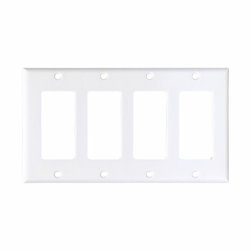 Eaton Wiring Devices 2164W-BOX Wallplate 4G Decorator Thermoset Std WH