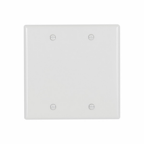 Eaton Wiring Devices 4137W-BOX Wallplate 2G Blank Thrmst Std Deep WH