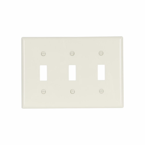 Eaton Wiring Devices 5141A Wallplate 3G Toggle Nylon Std AL