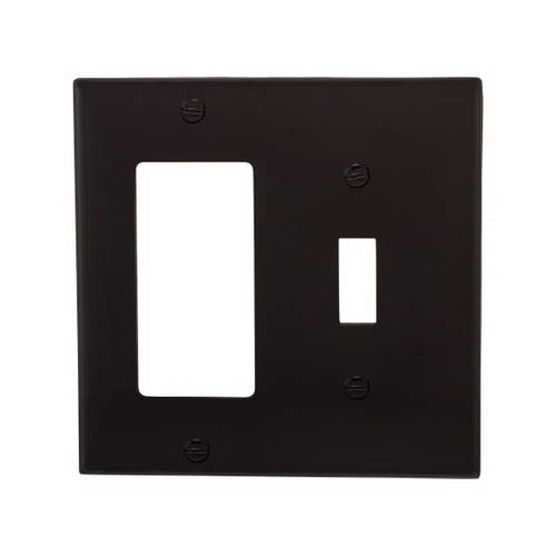 Eaton Wiring Devices 5153BK Wallplate 2G Toggle/Deco Nylon Std BK