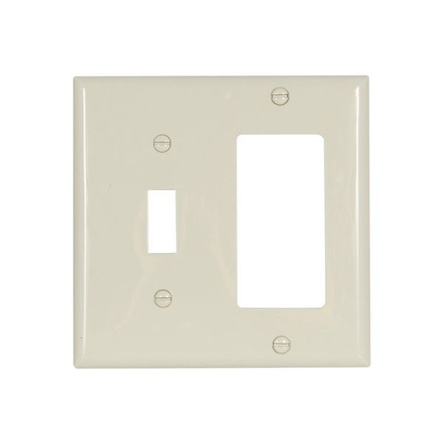 Eaton Wiring Devices 5153LA Wallplate 2G Toggle/Deco Nylon Std LA