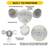 Halco 25594 Patrol LED Security Flood Dual Heads With Motion Sensor-PC Lumen & CCT Selectable 10W-15W-20W 1300-2900lm 3K-4K-5K 120-277VAC White Finish