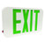 Morris Products 73016 LED Exit Sign Green LED White Housing Battery Backup