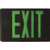 Morris Products 73017 LED Exit Sign Green LED Black Housing Battery Backup