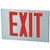 Morris Products 73380 Cast Aluminum LED Exit Sign Face Plate RED LED Brushed Aluminum Face