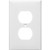 Morris Products 81731 Lexan Wall Plates 1 Gang Midsize Duplex Receptacle White