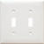Morris Products 81751 Lexan Wall Plates 2 Gang Midsize Toggle Switch White