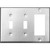 Morris Products 83864 304 Stainless Steel Wall Plates 3 Gang 1 GFCI 2 Toggle Switches